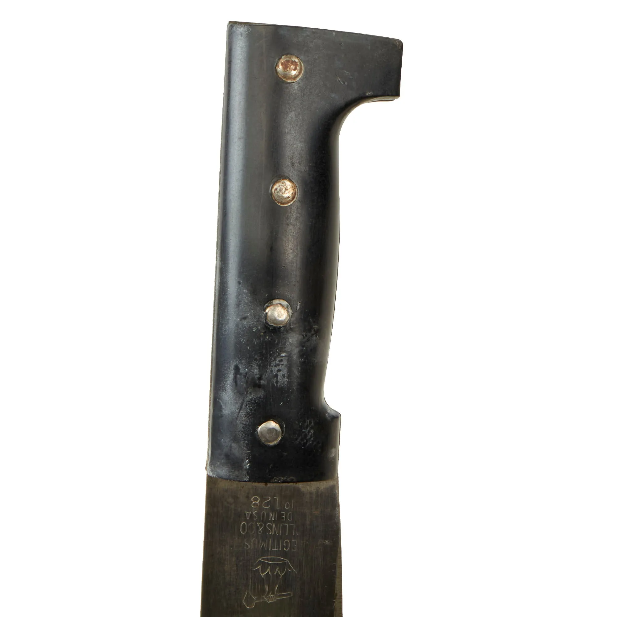 Original U.S. WWII Collins & Co Legitimus Model 128 Machete With Milwaukee Saddlery Co. 1942 Dated Scabbard