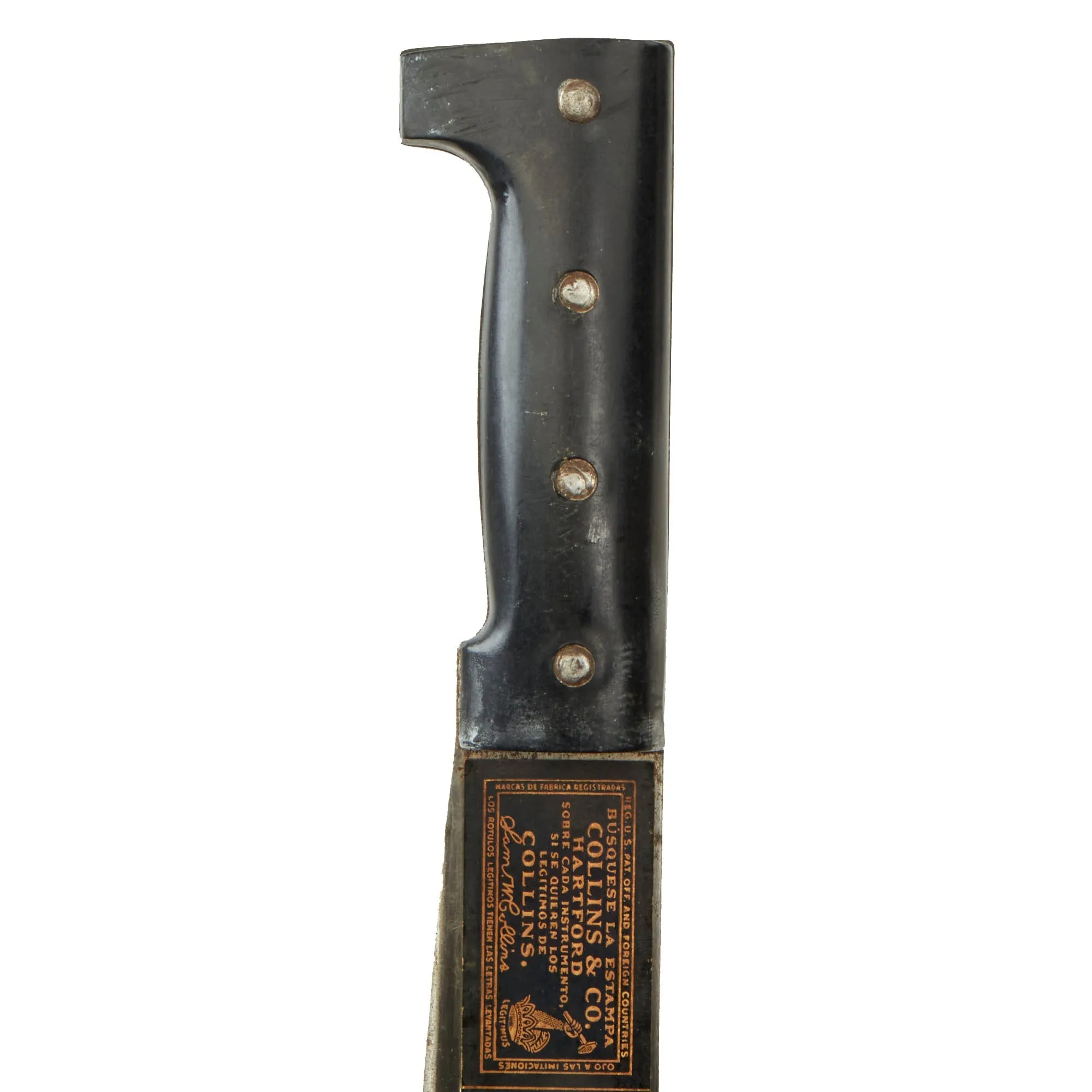 Original U.S. WWII Collins & Co Legitimus Model 128 Machete With Milwaukee Saddlery Co. 1942 Dated Scabbard