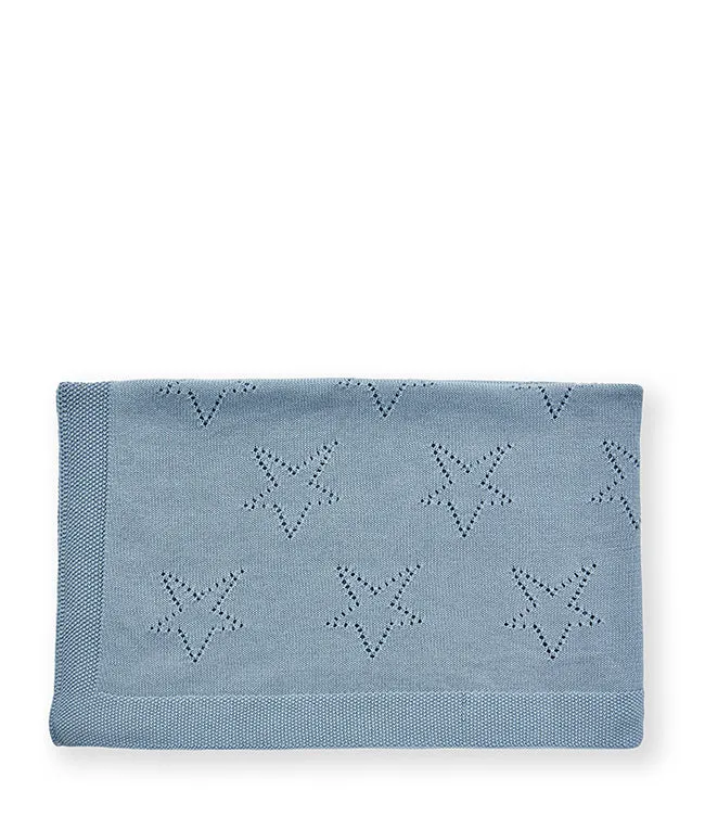 Pointelle Baby Blanket - Baby Blue