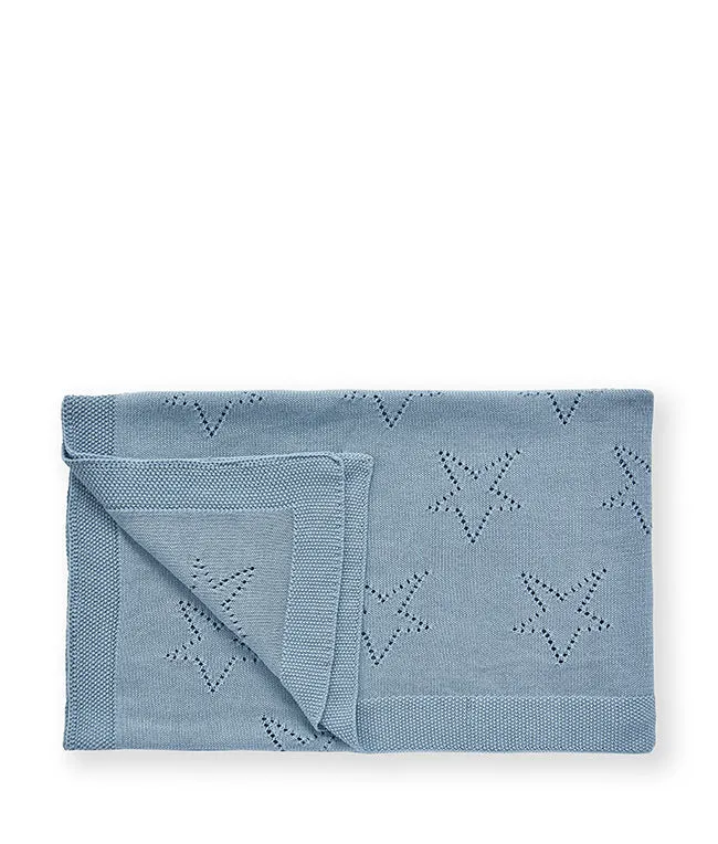 Pointelle Baby Blanket - Baby Blue