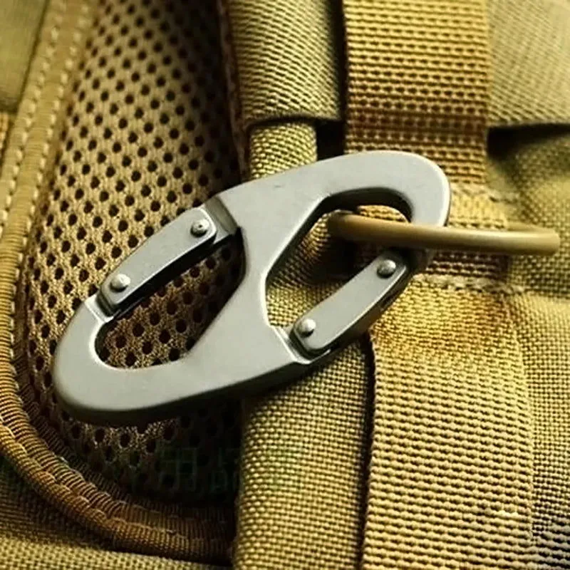 Shape 8 Carabiner Steel Multi Function Multi Tool Locking Carabiners Climbing EDC Keychain Key Double Carabiner