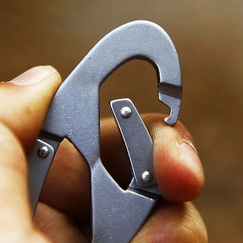 Shape 8 Carabiner Steel Multi Function Multi Tool Locking Carabiners Climbing EDC Keychain Key Double Carabiner