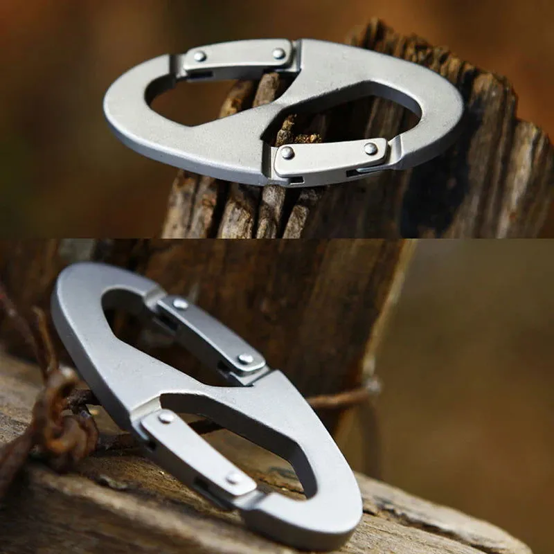 Shape 8 Carabiner Steel Multi Function Multi Tool Locking Carabiners Climbing EDC Keychain Key Double Carabiner