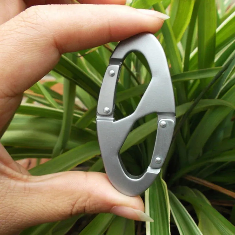 Shape 8 Carabiner Steel Multi Function Multi Tool Locking Carabiners Climbing EDC Keychain Key Double Carabiner
