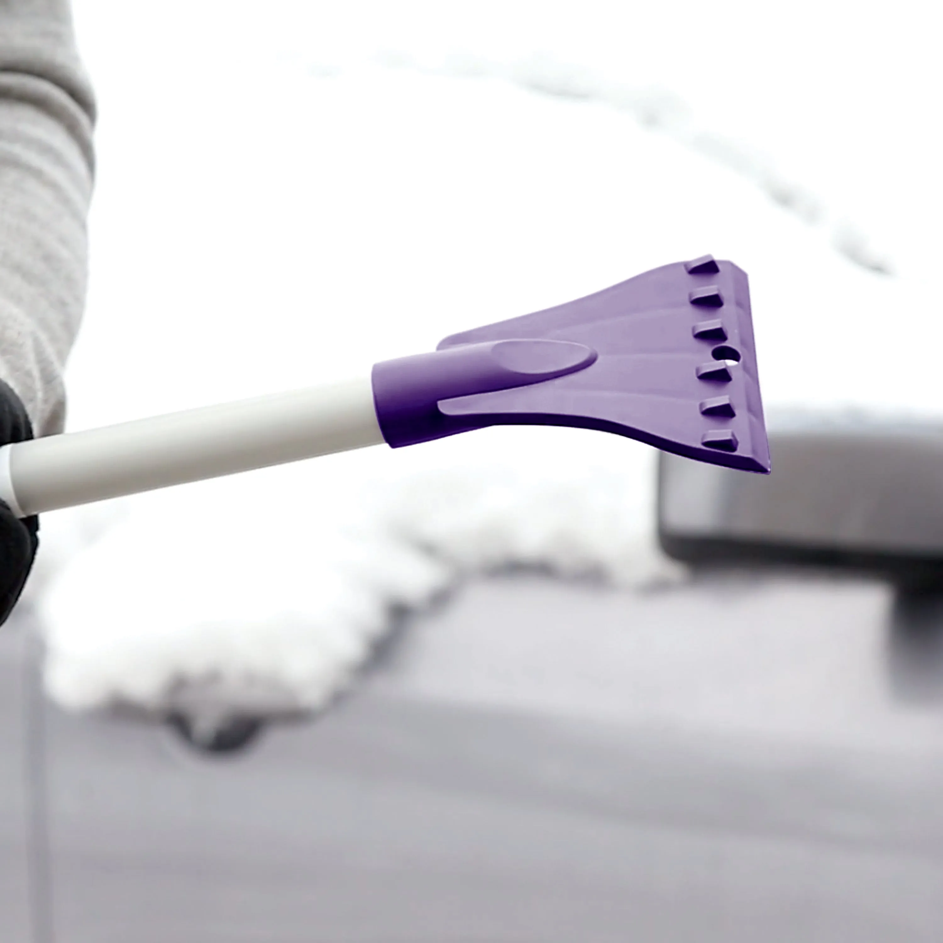 Snow Joe SJBLZD-JMB-PRP2 2-Pack Jumbo Telescoping Snow Broom   Ice Scraper (Purple)