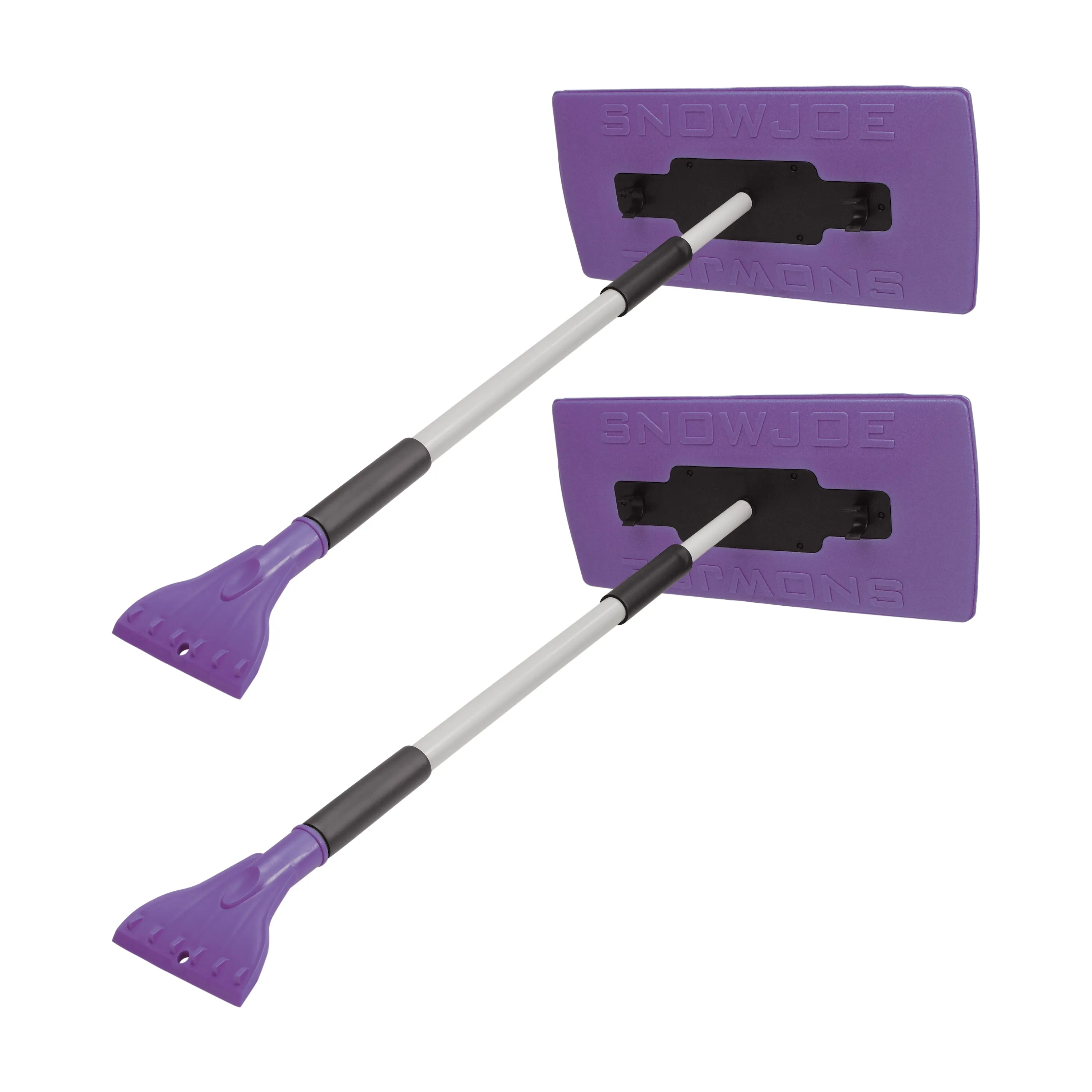 Snow Joe SJBLZD-JMB-PRP2 2-Pack Jumbo Telescoping Snow Broom   Ice Scraper (Purple)