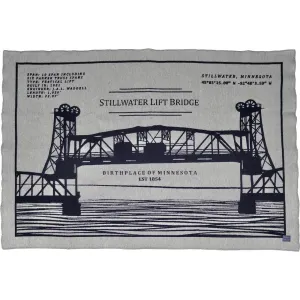 Stillwater Bridge Map Wool Throw Blanket