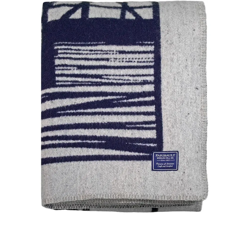 Stillwater Bridge Map Wool Throw Blanket