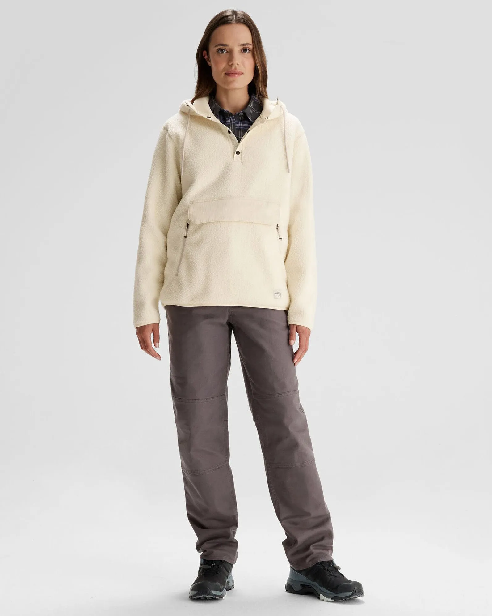 Women's Co-Z High Pile Hooded Pullover  - Natural
