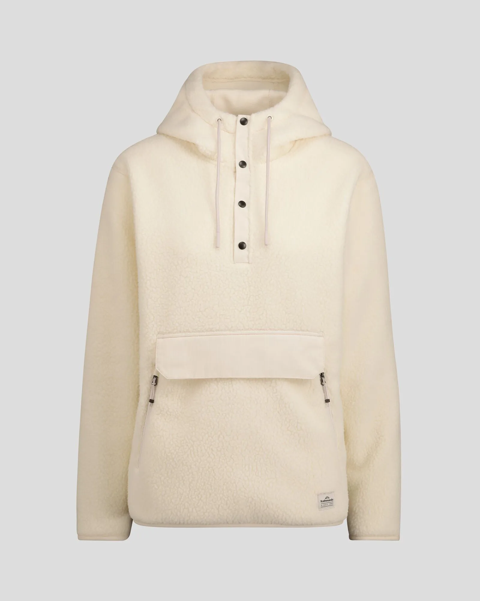 Women's Co-Z High Pile Hooded Pullover  - Natural