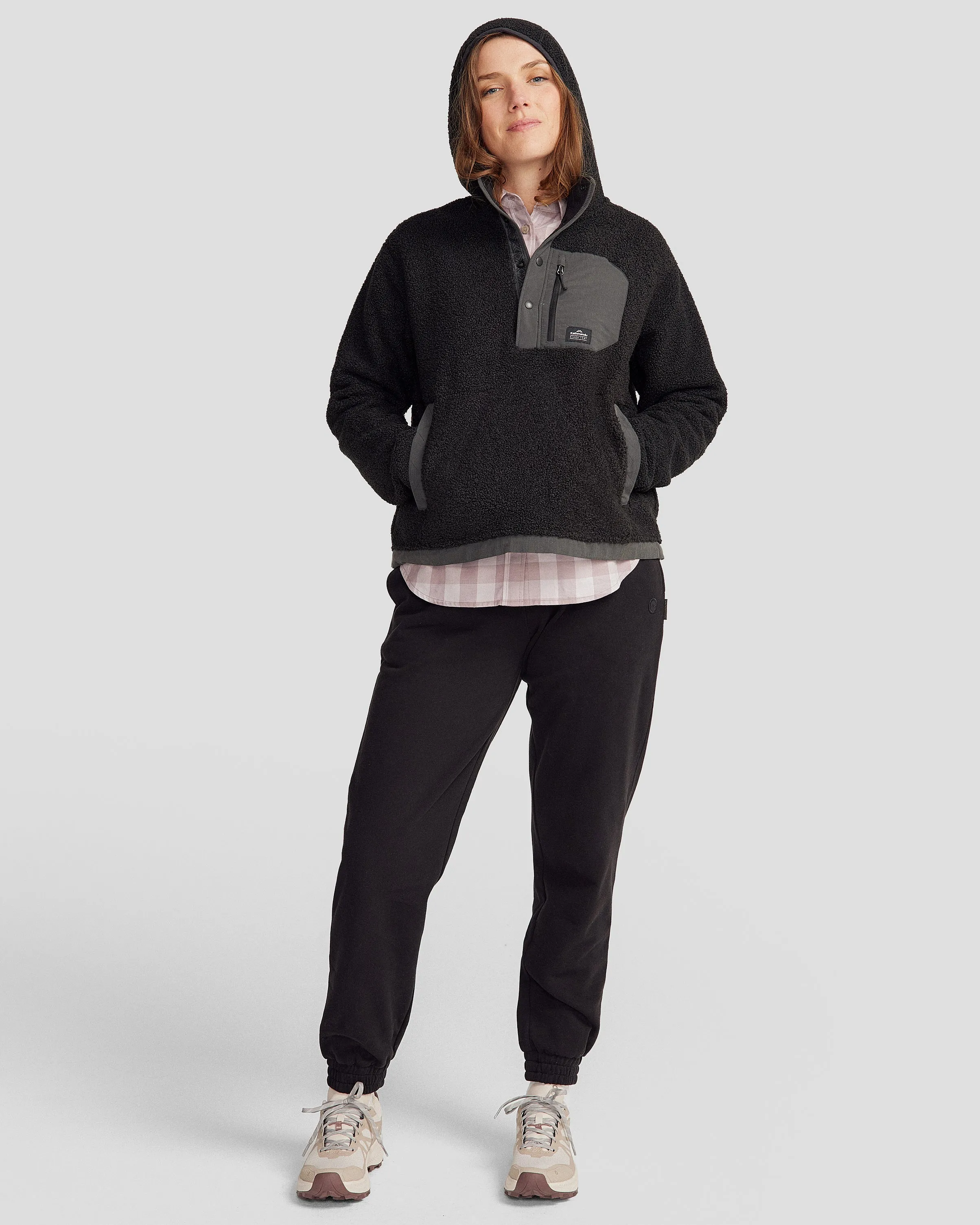 Women's Co-Z High Pile Hooded Pullover v2 - Black Stingray