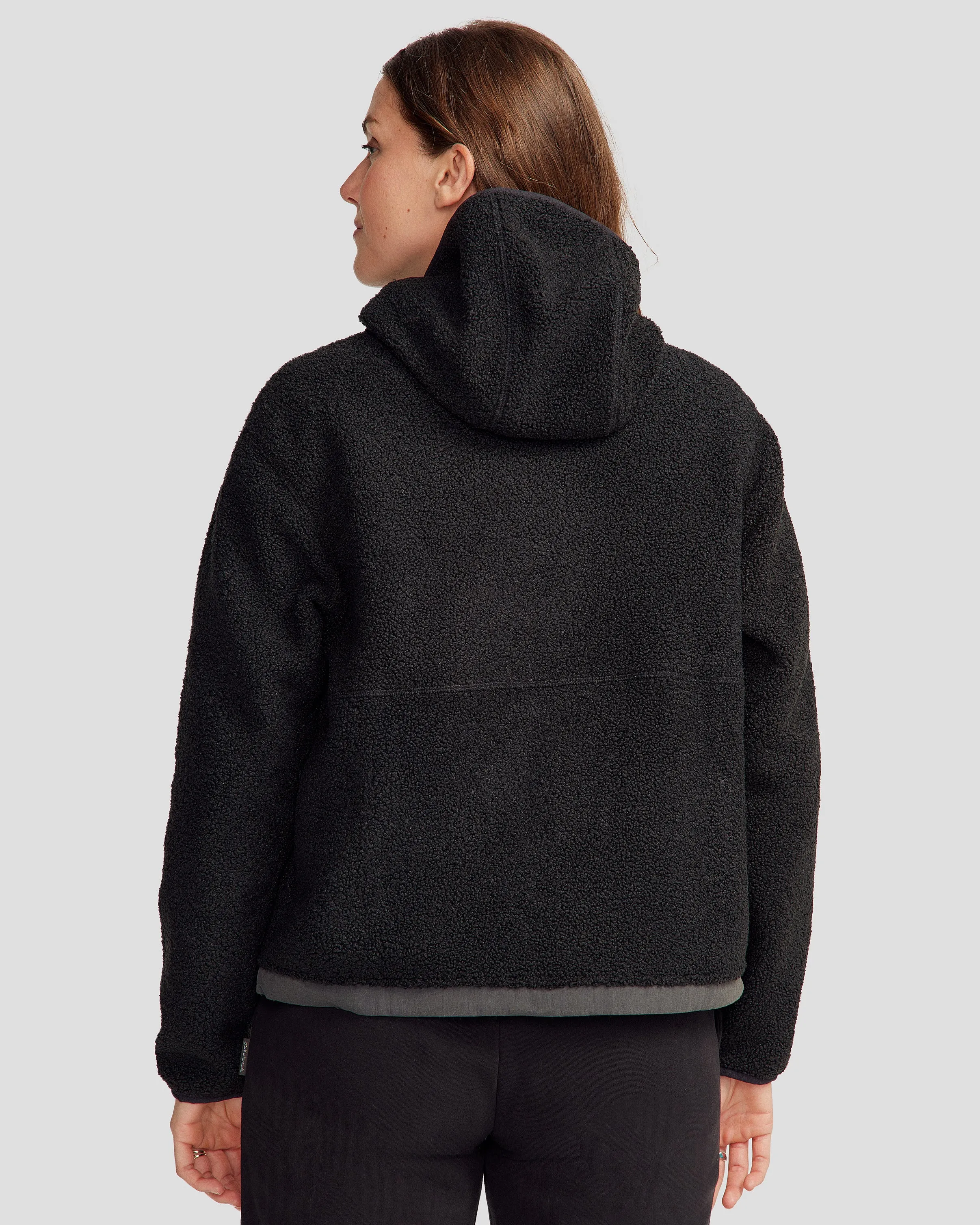 Women's Co-Z High Pile Hooded Pullover v2 - Black Stingray