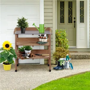 Yaheetech Outdoor Garden Potting Bench Table